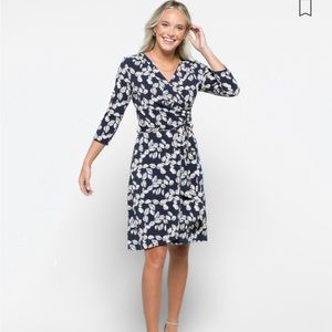 Cute Navy faux wrap dress